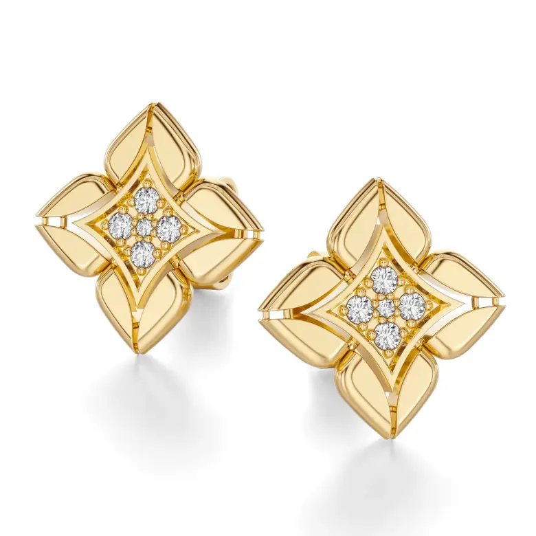 Złote kolczyki z diamentami